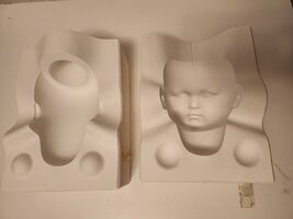 Vintage Plaster Doll Mold Mould  K &amp; R Simon Halbig 117 Head Dollhouse D... - $35.65