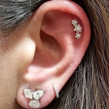 2021 Female Snowflake Stud Earrings Real fine 100% 925 Sterling Silver Jewelry H - £12.05 GBP