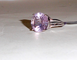 Purple Fluorite Round Solitaire Ring, 925 Sterling Silver, Size 7, 10.78(TCW) - £63.30 GBP