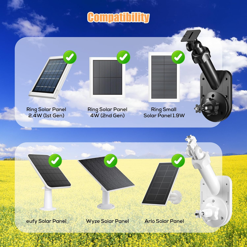 Wall Mount for Cameras and Solar Panels, 2-In-1 Mount Compatible with Ring, Blin Item image 2