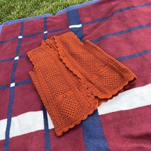 Hand knit burnt orange cardigan with pockets No size tag - fits like an ... - £34.38 GBP