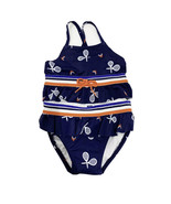 NWT JANIE AND JACK Navy Blue Ruffle Tennis Swimsuit Bikini  Size 12-18 M... - €12,26 EUR