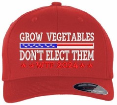 Trump 2024 Hat - Grow Vegetables don&#39;t elect them Flex Fit 6277 Embroidered Hat - £19.24 GBP