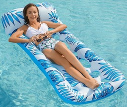 Inflatable Pool Float Lounge-Pool Floaties Rafts for Adults Floating Poo... - £11.55 GBP