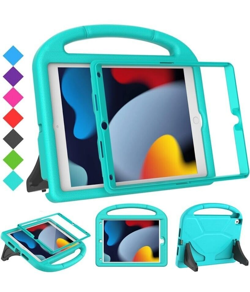 For Apple iPad 10.2" 9th Gen 2021 Kids Shock Proof Foam Case Handle Cover Stand - $8.80