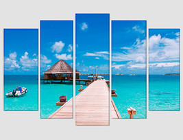 Tropical Seascape Print Beach Canvas Art Ocean Poster Beach Canvas Art Ocean Wal - £39.26 GBP