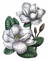 Custom and Unique Garden&#39;s Best Delight Flower [ Magnolia Blooms ] Embroidered I - £22.62 GBP