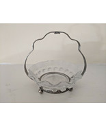 Mid Century Celtic Silver Jam Dish Nut Mint Dish Frosted Glass Made In E... - $48.02 CAD