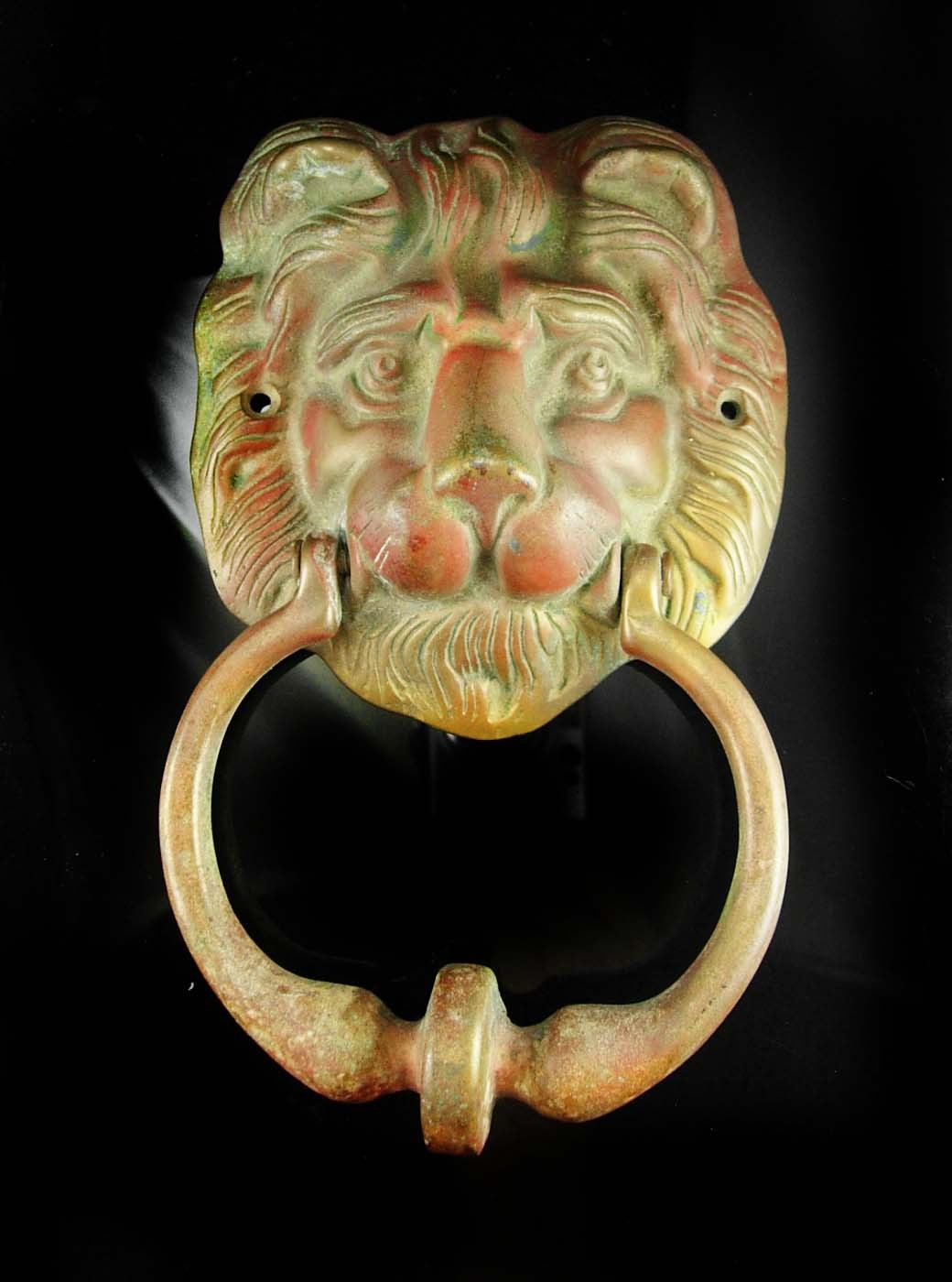 Antique lion Doorknocker 7 1/2" handle really moves Vintage medieval renaissance - $145.00