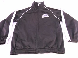 Colorado Rockies Baseball Team Ahletics Black And White Full Zip Sweater S 6/7 - £15.66 GBP