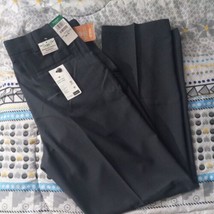 Haggar Men&#39;s Repreve Stria Comfort Waist Plain Front Dress Pants Med Gray 38x34 - £28.48 GBP