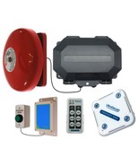 Wireless Commercial Doorbell - H/D Push Button - 85 dB Bell &amp; Chime Rece... - £289.65 GBP
