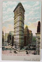 New York Flat Iron Building Glitter Decorated 1906 Postcard D17 - £5.86 GBP
