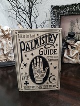 Faux Halloween Palmistry Hand Guide Furtune Teller Resin Book Tabletop Prop - £23.73 GBP