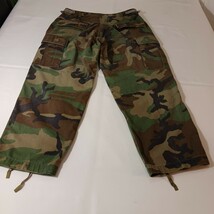 Military Woodland Camouflage Straight Leg Cargo Pants Men's Size Medium Regular image 13