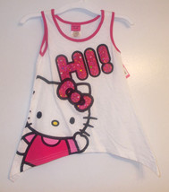 Hello Kitty  GirlsTank Top  Sizes S 6/7 or M 8/10  NWT  Whte &amp; Pink  - $9.99
