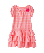  Cherokee Infant Toddler Girl Peach Knit Stripe Dress Size 18M 3T 4T  - £11.00 GBP