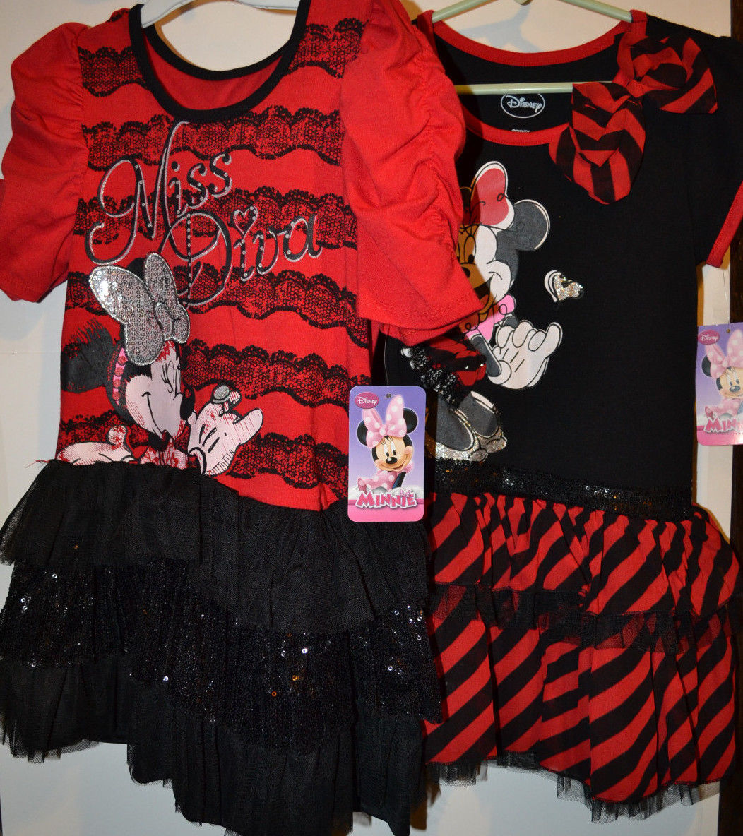 Disney Minnie Mouse  Dress or Tunic  Size 6  or 6x   NWT Black & Red - £15.97 GBP