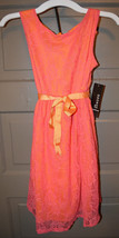George  Girls Crochet  Dress with Belt  Size  7 or 12 NWT  Pink  - $13.99