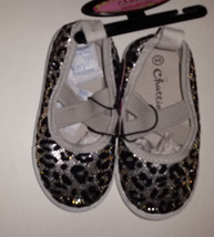 Girls Toddlers Chatties Mary J"s Black Animal Glittter Canvas Shoe Size 5/6 NWT - $13.99