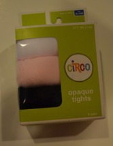 Circo  Girls  3 Pack Opaque Tights Pink White Black 9 18 M Nib - £6.42 GBP