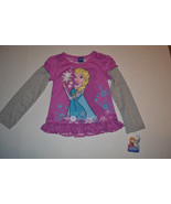 Disney Frozen Girls Elsa Long Sleeve  2 ferTop Sizes 4 or 6 NWT Purple  - $13.99