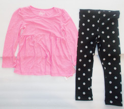 Circo Infant Girls  2 Piece Set  Size12 M NWT Pink  Black Poka Dot Outfit  - £9.47 GBP