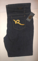 Women Junior Rocawear Jeans Boot Cut Dark Denim Embellishe R Pockets Size-18 - £16.60 GBP