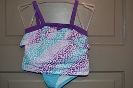 Extremely Me!  Girls Two Piece Swimsuit SIZE 4 Purple  Animal Print - £10.21 GBP