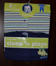 Gerber 2 pack Sleepers    SIZE 0-3  M   NWT  Blues - £7.78 GBP