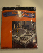 Halloween Black  Lace Table Cloth 60 X 84 NIP Happy Halloween  - £12.73 GBP