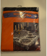 Halloween Black  Lace Table Cloth 60 X 84 NIP Happy Halloween  - £12.58 GBP