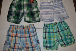Arizona  Infant Boys Shorts  Plaid or Striped  Size 9M or 6Mor 12 M or 18 M NWT  - £7.07 GBP