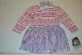 Vitamins Kids Playwear Infant Toddler Girls Dress With Headband SIZE 12M... - £6.57 GBP