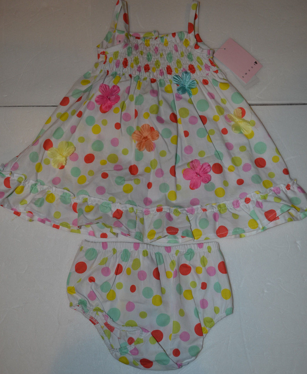 Sweet Girls Infant Toddler Dress Size 12M or 18M or 24M  NWTPolka Dots & Flowers - $14.99