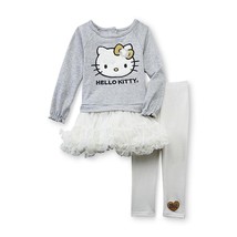 Hello KittyTunic Tutu and Pant Outfit InfantToddler Girls Gray Sizes 24 M 3T NWT - £11.18 GBP
