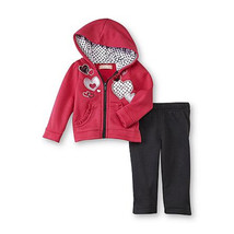 Kids Headquarters Infant Toddler Girl&#39;s Fleece Hoodie Jacket &amp; Pants 12M 18M NWT - £11.00 GBP