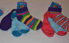 Fruit of the Loom 3 Pack Toddler Girl Socks Shoe Sizes  S M L  NWT Striped - £3.92 GBP
