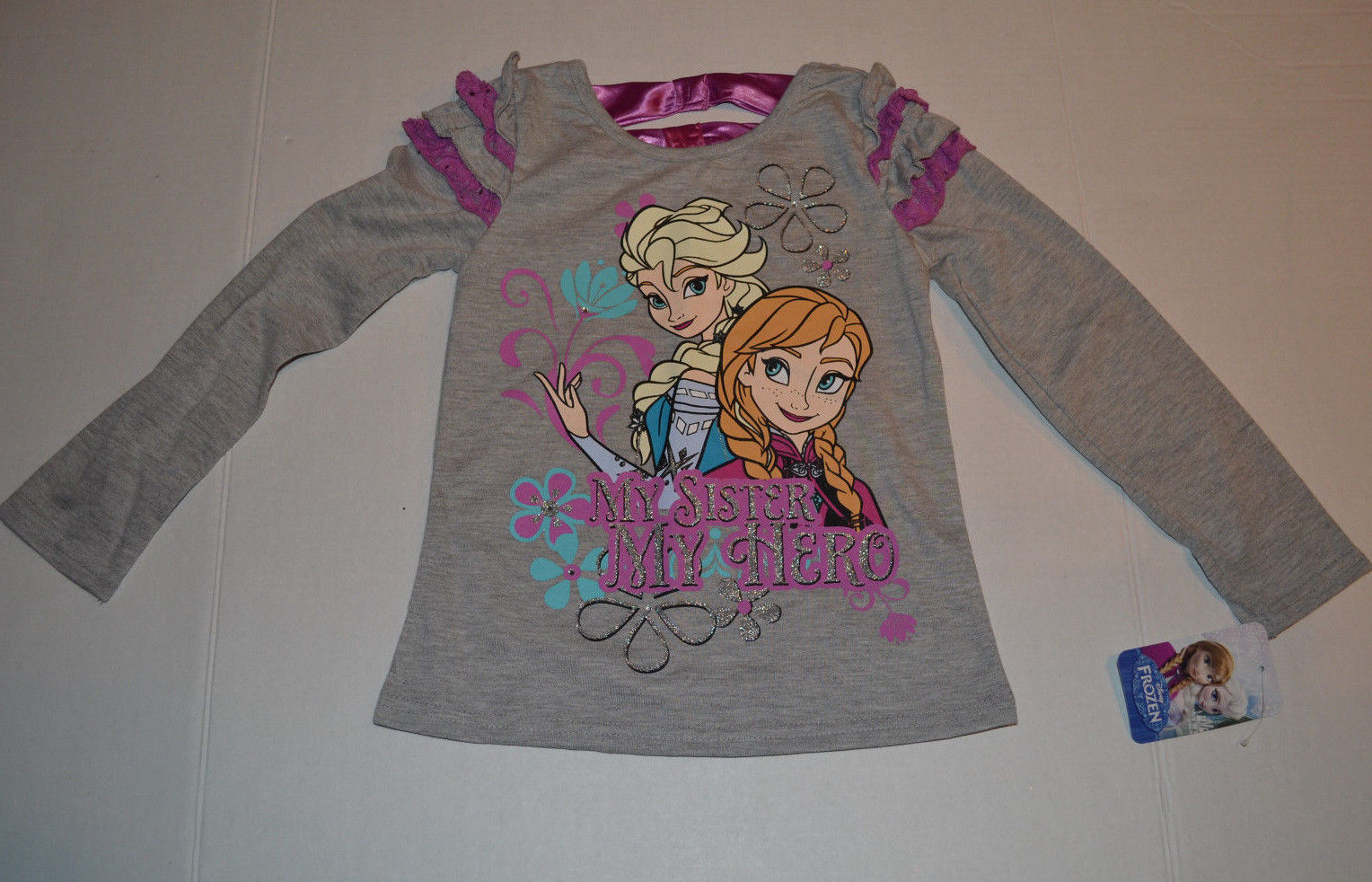 Disney Frozen Girls Elsa & Anna Long Sleeve  Top Sizes 4 or 5 or 6 NWTMy Sister - £10.96 GBP