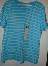 Laura Scott Womens Plus Core V - Neck  Shirt Size16/18W  NWT  Stripe - $12.74