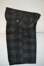 DC SHOES CO  Boys  Shorts Size 25 26 28 W NWT Gray/Black Plaid - £18.35 GBP
