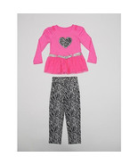 Young Hearts Girl&#39;sTunic  &amp; Pants  - Zebra /Heart NWT Sizes 4  6  - £23.58 GBP