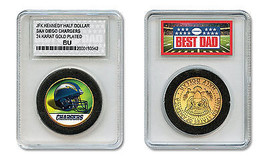 San Diego Chargers Nfl *Greatest Dad* Jfk 24 Kt Gold Clad Coin Special Ltd. Case - £8.14 GBP