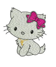 Cute Cat with a Charm Machine embroidery design Digital Download EMAIL D... - £3.59 GBP