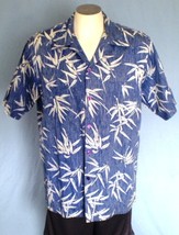 Made in Hawaii Reverse Print XL Button Down Hawaiian Shirt Vintage Blue ... - $35.00