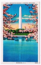 District Of Columbia DC Postcard Washington Monument Cherry Blossoms Lake  - £1.68 GBP