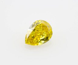 Yellow Diamond - 0.16ct Pear Natural Loose Fancy Vivid Yellow Diamond - £410.99 GBP