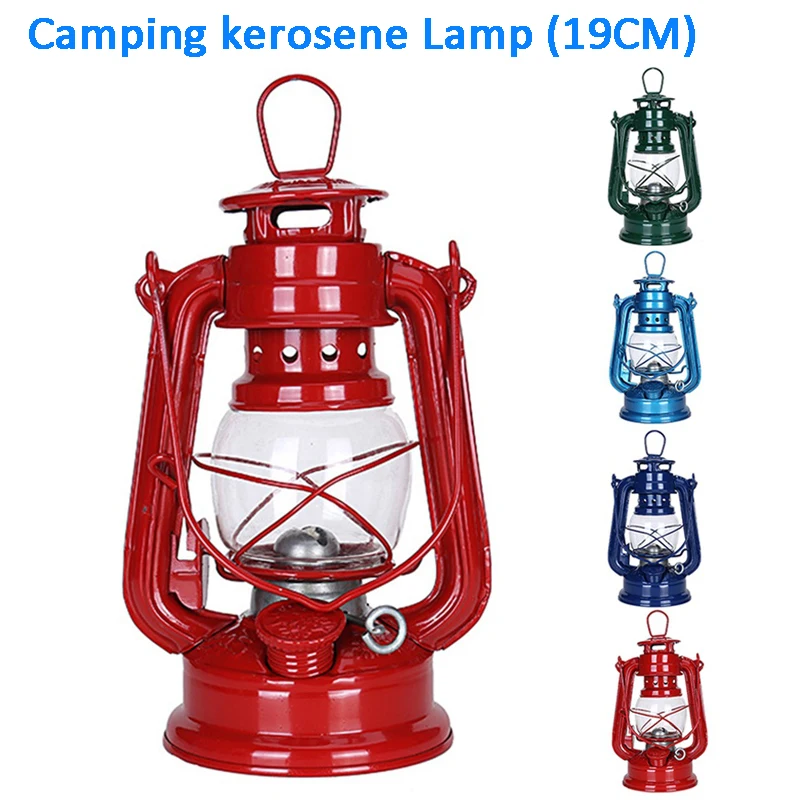 Outdoor Camping Kerosene Lamp Portable Lantern Bronze Colored Oil Lamp Vintage - £12.95 GBP+