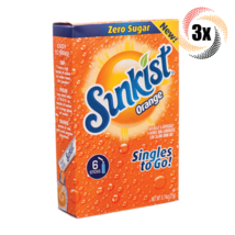 3x Packs Sunkist Singles To Go Orange Drink Mix ( 6 Packets Each ) .74oz - £8.29 GBP