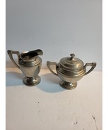 Universal Art Deco Silverplate Creamer and Sugar Bowl - $21.24